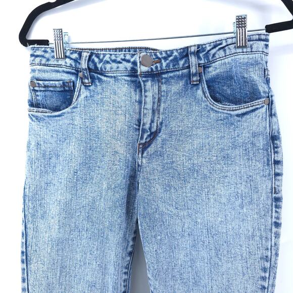 SeeThruSoul Retro AcidWash Cotton HighRise Stretch Cropped Skinny RawHem 28 x 26 - Picture 3 of 13